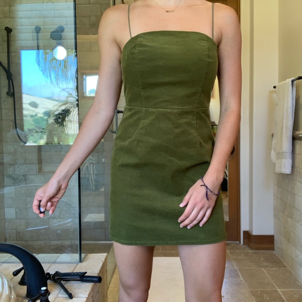 Green corduroy dress